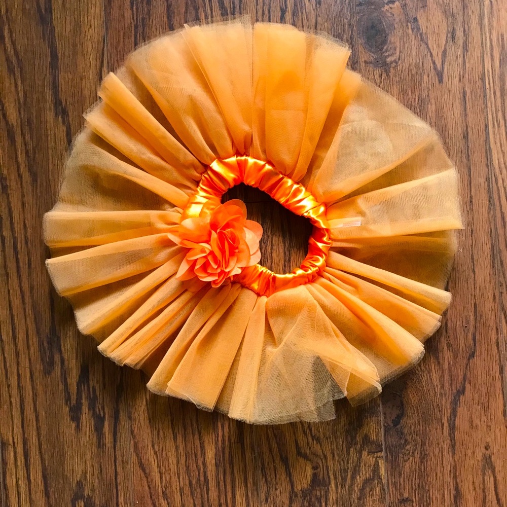 Orange Ruffle and Bow Tutu